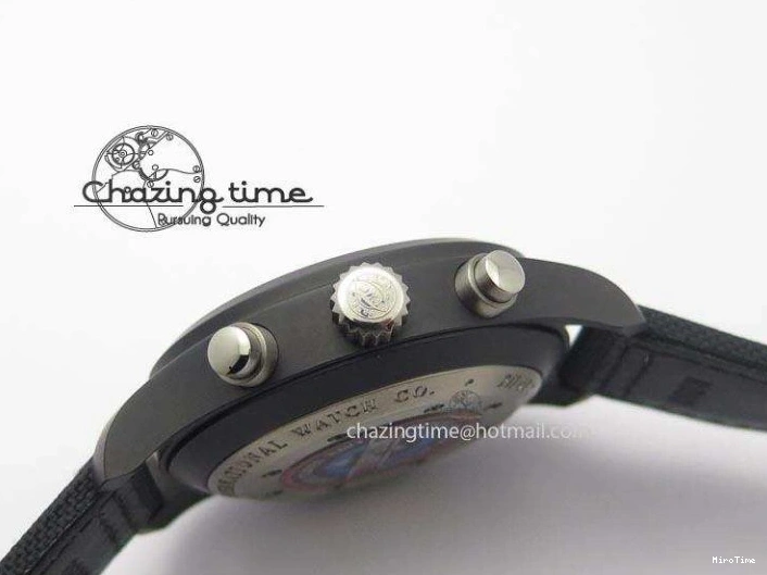 MIROTIME 0412 EasyCare Pilot Chrono IW388001 Real Ceramic ZF 1:1 Best Edition On Black Nylon Strap A 7279